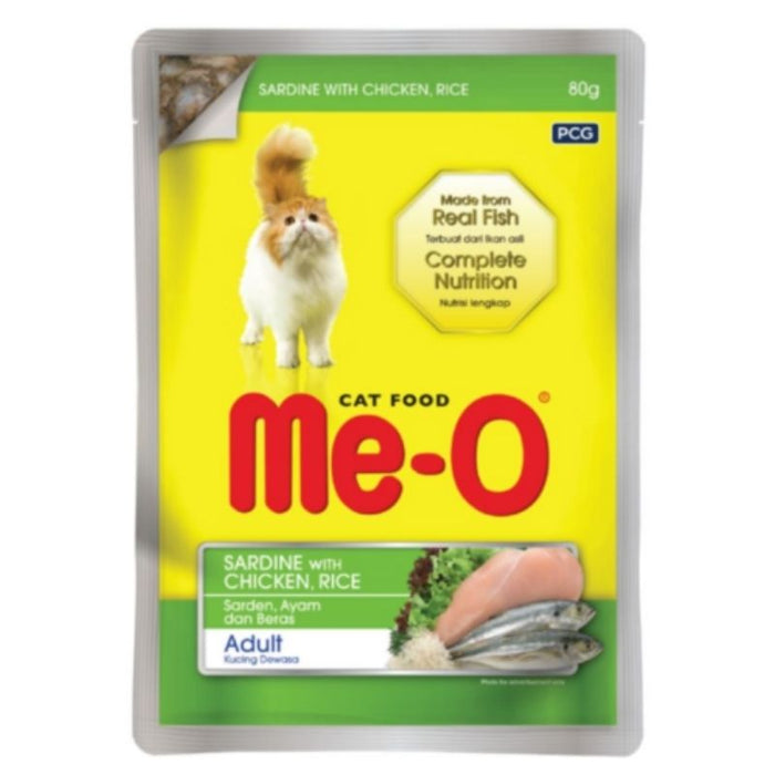 Me-O Wet Cat Food - Sardine with Chicken and Rice (80g)
