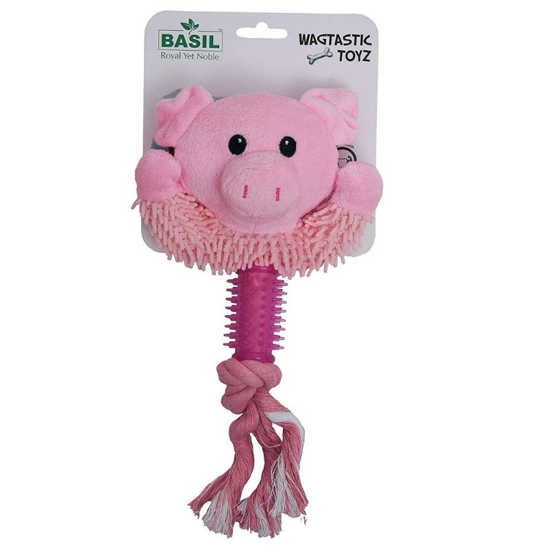 Basil Dog Toys - Squeaky Pig Face
