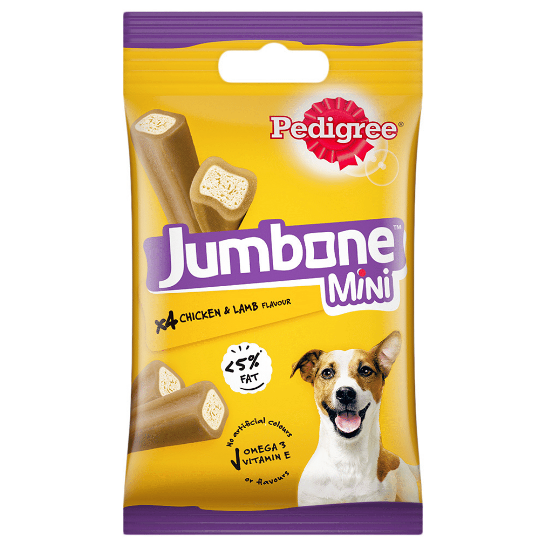 Pedigree Jumbone Mini Adult Dog Treat, Chicken & Lamb – 160g Pack (4 Treats)