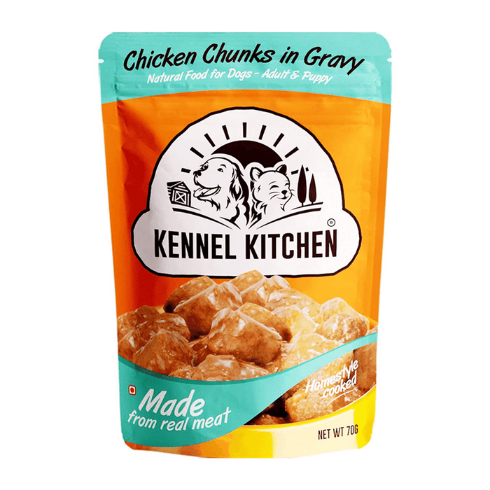 Kennel Kitchen Wet Dog Food - Chicken Chunks in Gravy (Pack of 15 x 80g Pouches)