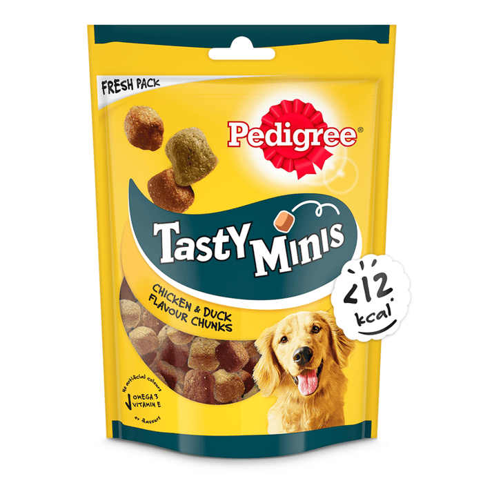 Pedigree Tasty Minis Cubes Adult Dog Treat - Chicken & Duck Flavour Chunks – 130g