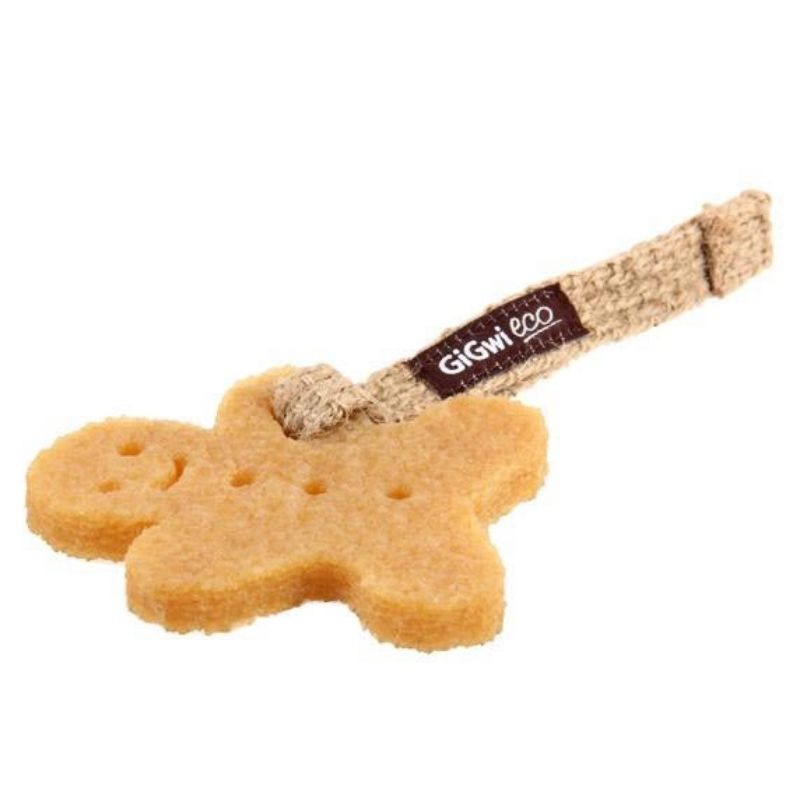 Gigwi Dog Toys - Gum Gum Dog with Hemp Rope Strap (Cookie)