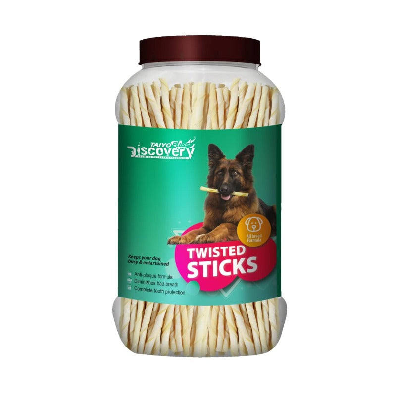 Taiyo Discovery Pluss Dog Treats - Twisted Sticks (500g)