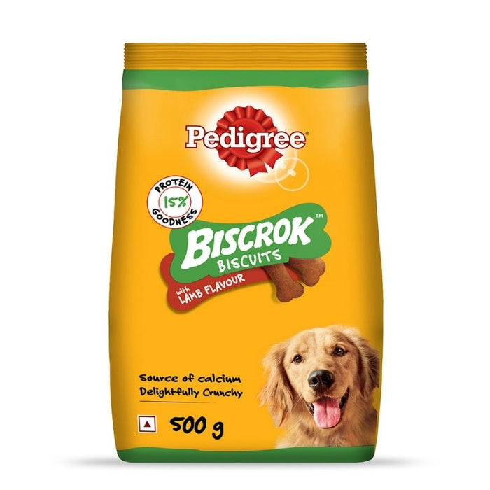 Pedigree Biscrok Biscuits Dog Treats (Above 4 Months), Lamb Flavor