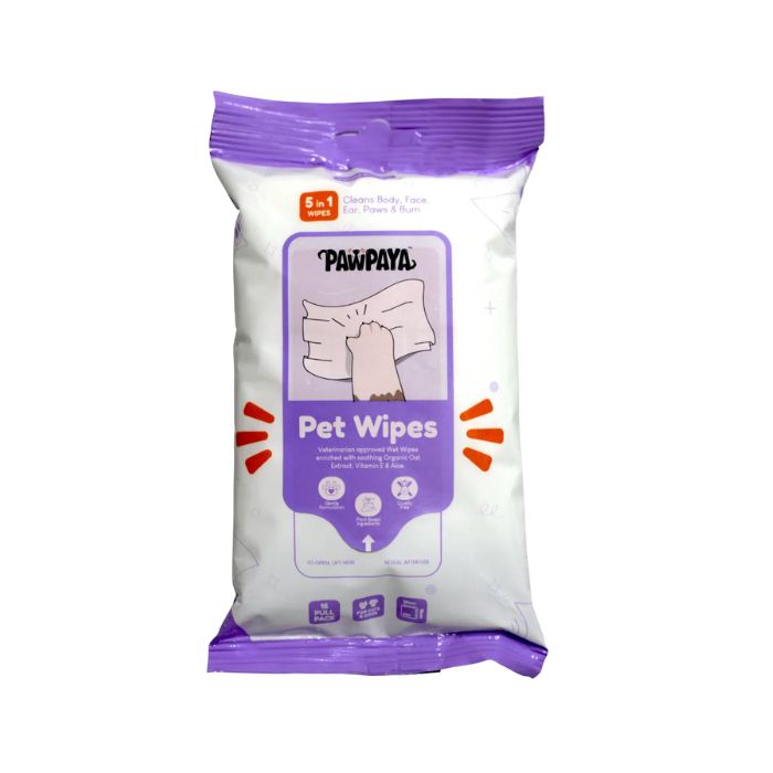 PawPaya Pet Wipes For Cats & Dogs (Pull Pack)