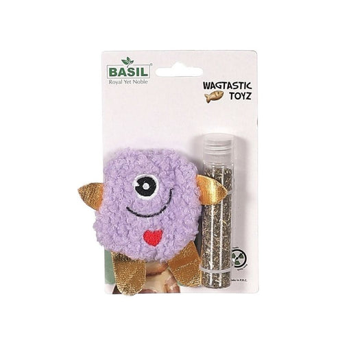 Basil Cat Toys - Cat Plush Toy with Catnip (Purple)