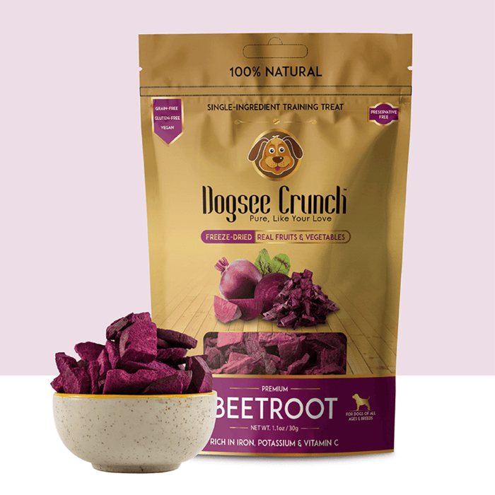 Dogsee Crunch Dog Treats - Beetroot (Vegetarian, Vegan & Gluten-free)