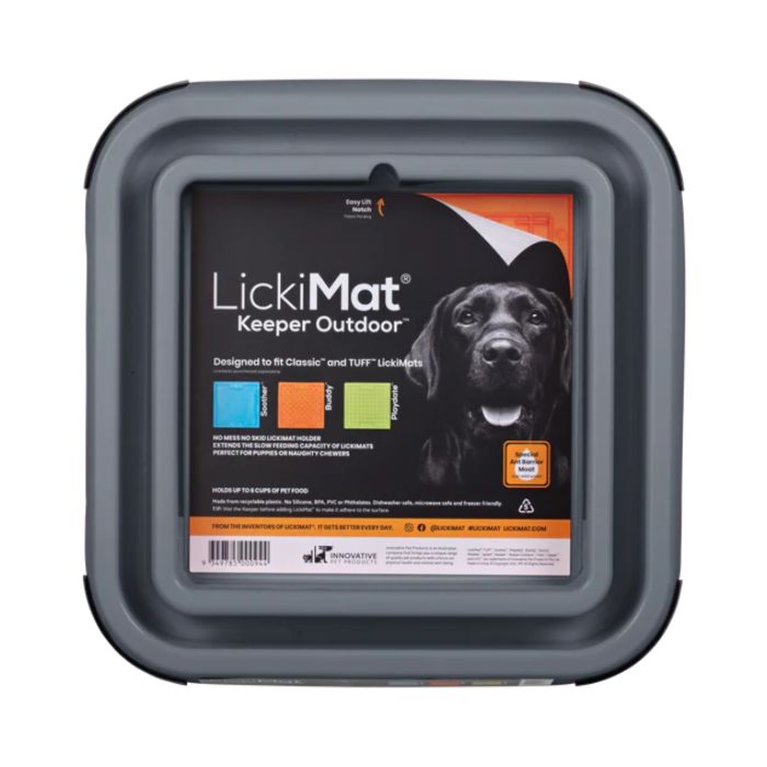 Outdoor Keeper - LickiMat Slow Feeder for Dogs - Textured patterns are vet designed to please the tongues of dogs.