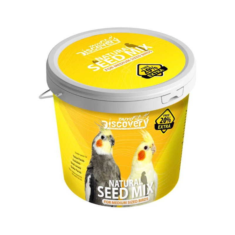 Taiyo Discovery Pluss Bird Food for Cockatiels - Natural Seed Mix (1kg)