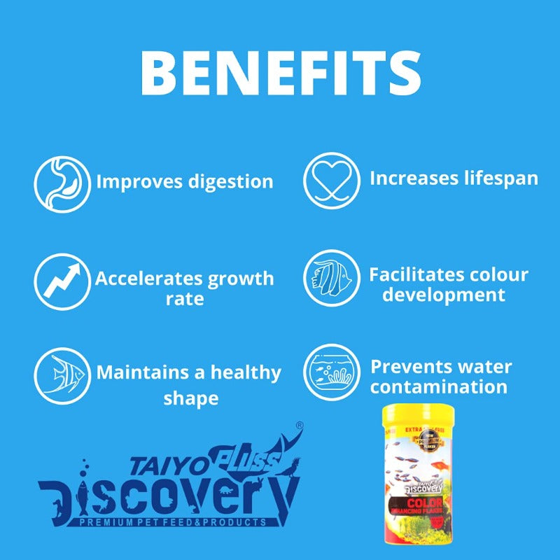 Taiyo Pluss Discovery Fish Food - Colour Enhancing Flakes