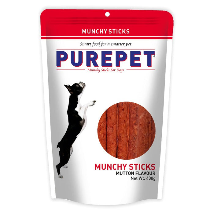 Purepet Dog Treats - Munchy Sticks - Mutton Flavour (400g)