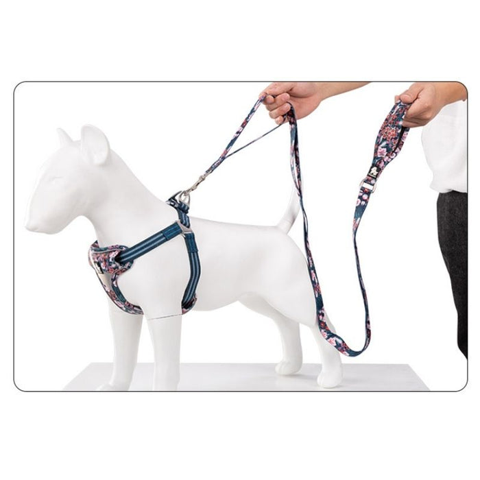 True Love Floral Leashes for Dogs - Navy Blazer