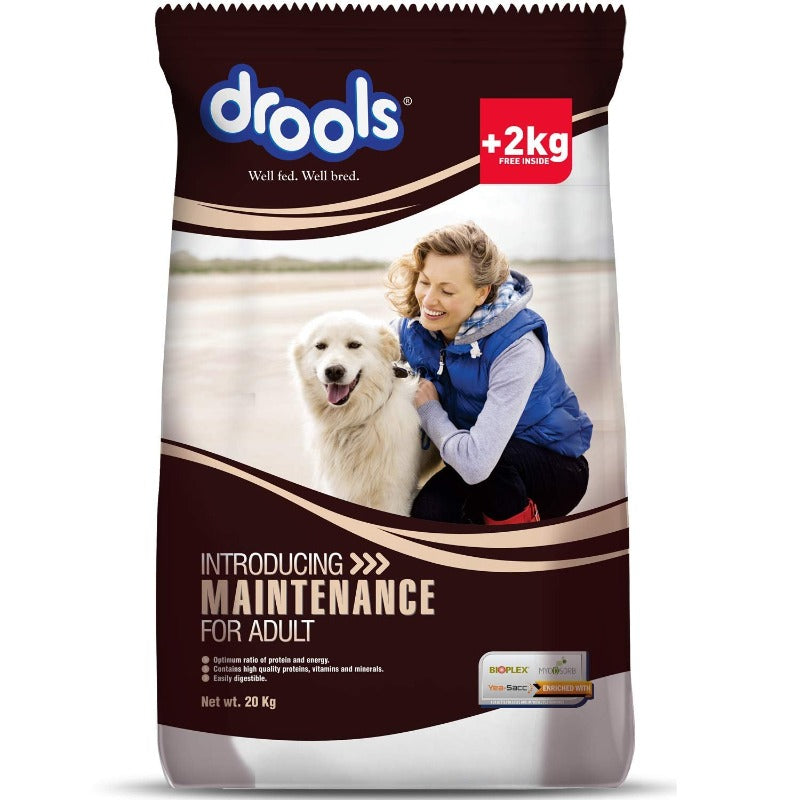 Drools Dry Dog Food Maintenance - Chicken (20kg + 2kg Free Inside!)
