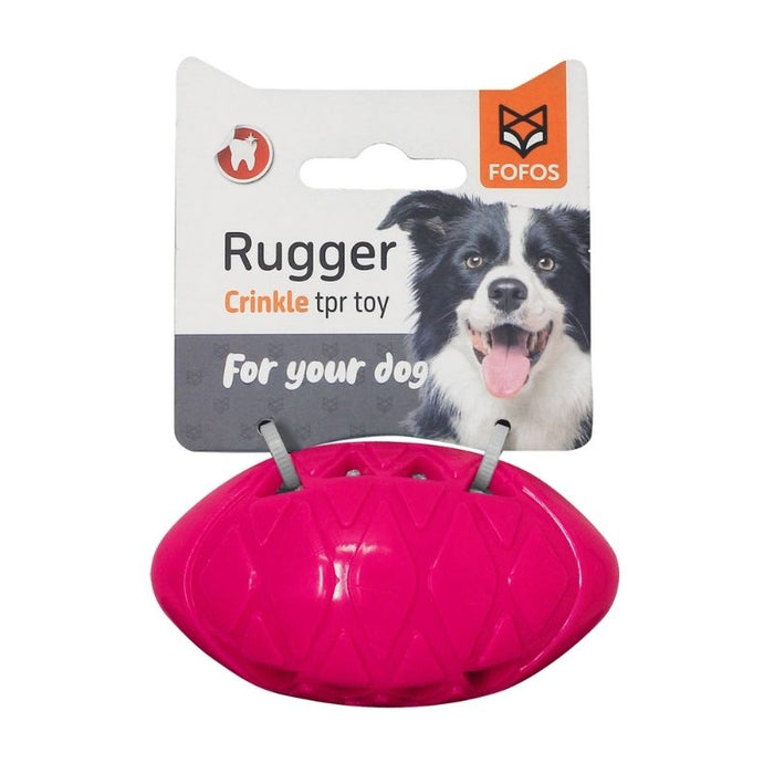 FOFOS Dog Toys - Crunch Football - Pink (Large)