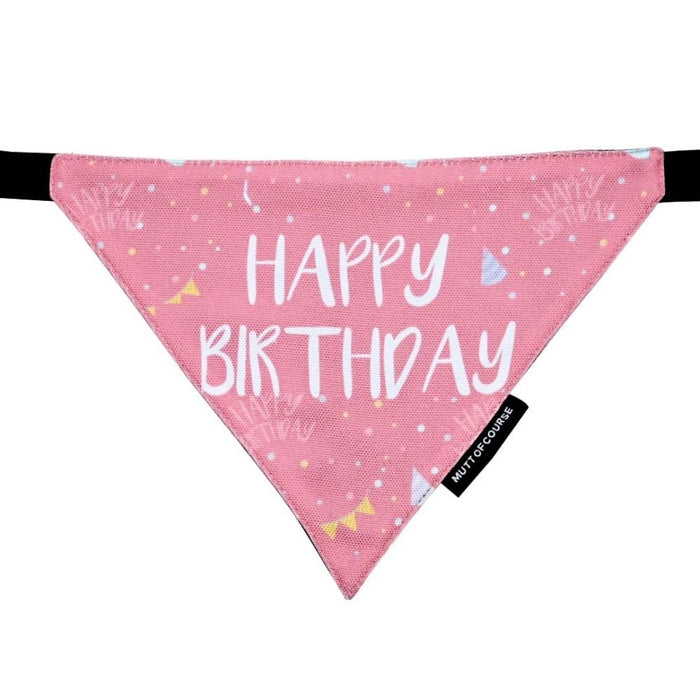 Mutt Of Course Dog Bandana - Happy Birthday (Pink)