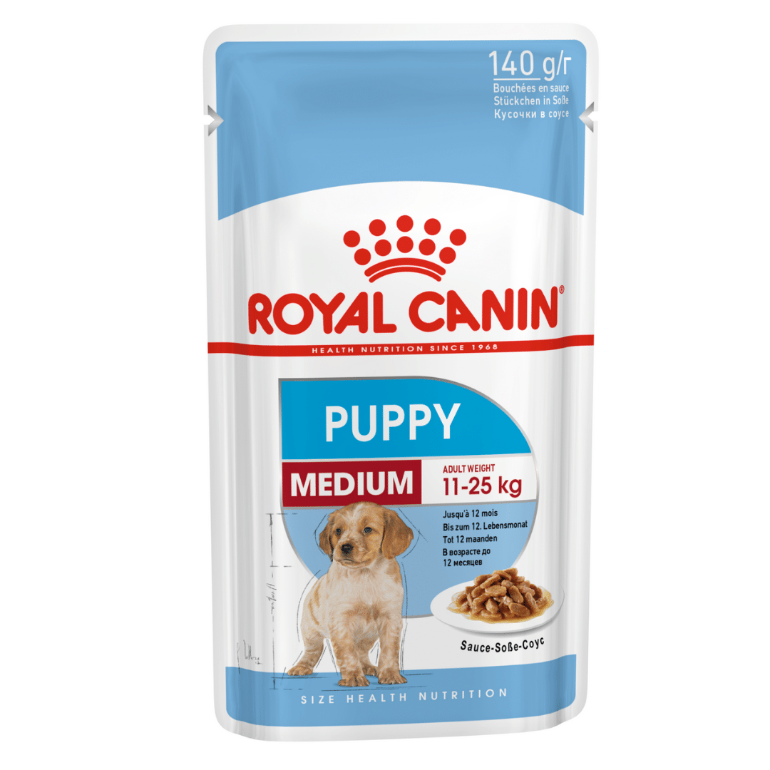 Royal Canin Medium Puppy Wet Dog Food (10 x 140g Gravy Pouches)