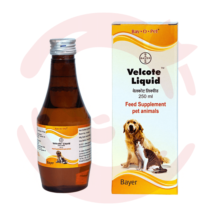 Bayer Supplement for Cats & Dogs - Velcote Liquid for Skin & Coat (250ml)