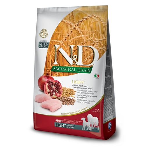 Farmina Dry Food - N&D Ancestral Grain Dog Chicken & Pomegranate Light Medium/Maxi