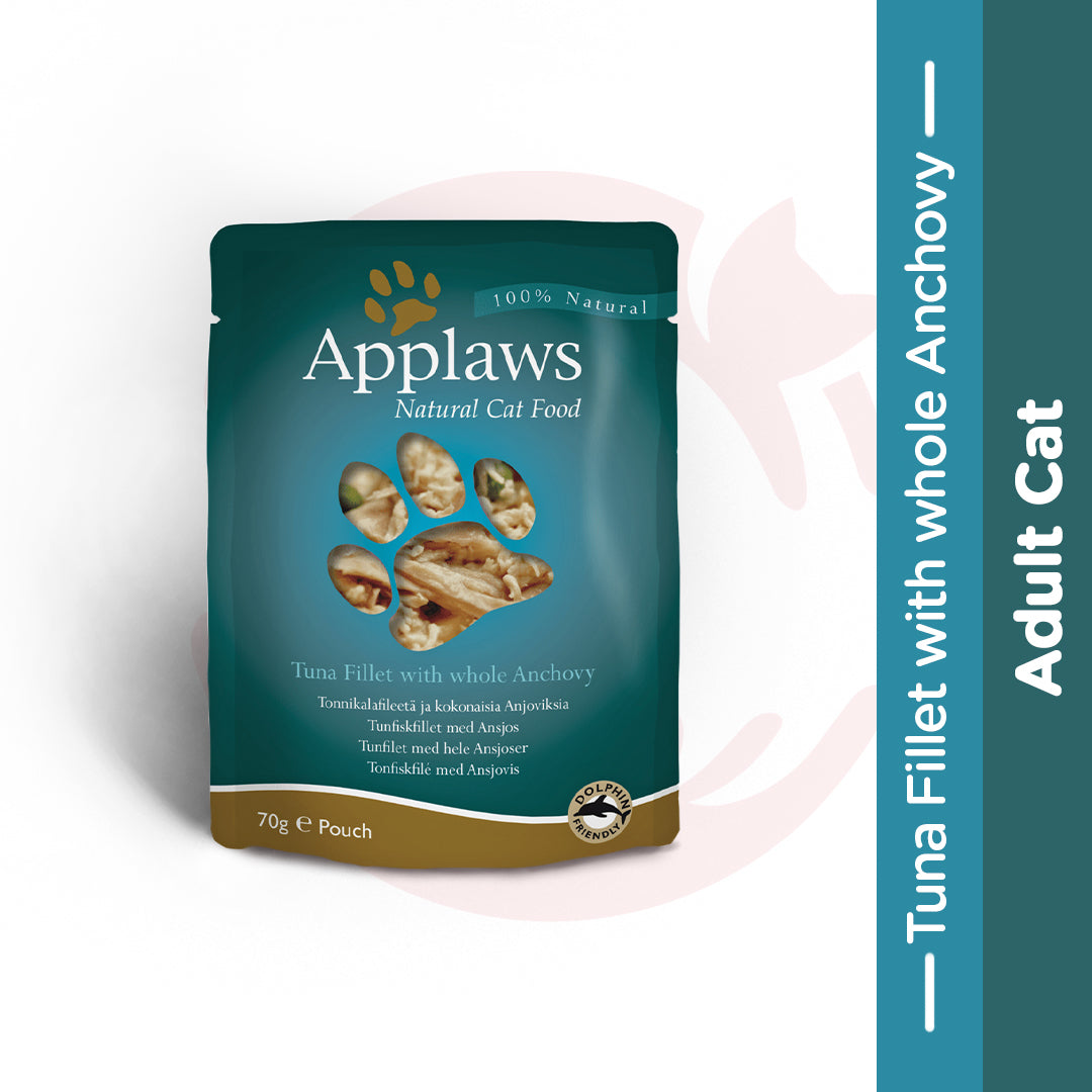 Applaws Wet Cat Food - Tuna Fillet with Whole Anchovy (70g x 12 Pouches)