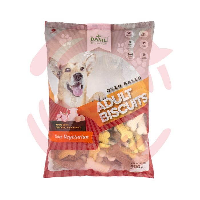 Basil Dog Treats - Bone Shaped Non-Veg Biscuits (900g)