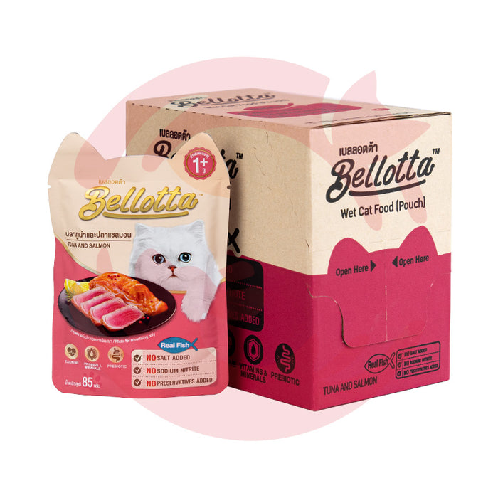 Bellotta Premium Wet Cat Food - Tuna and Salmon (85g x 12 Pouches)