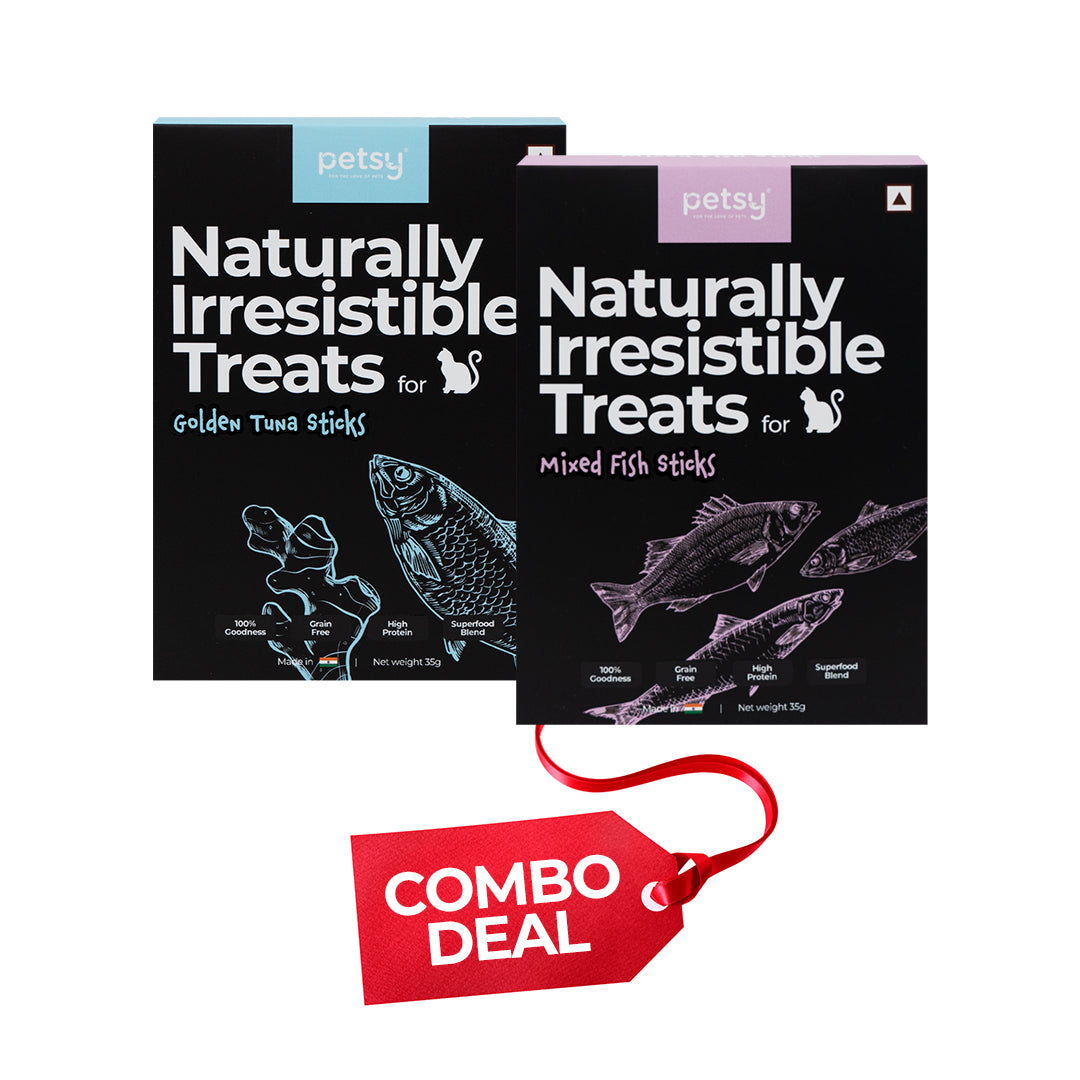 Petsy Naturally Irresistible Cat Treats - Combo Pack (2 Flavours)