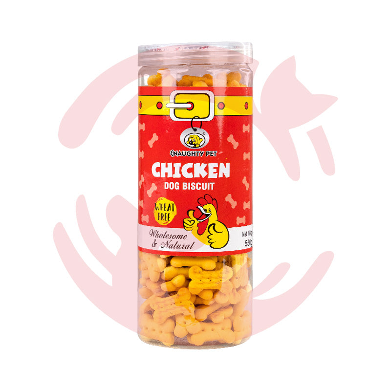Naughty Pet Dog Treats - Chicken Biscuits Jar (Non-Veg) (550g)