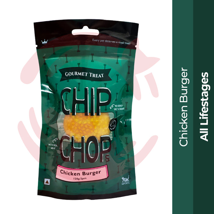 Chip Chops Dog Treats - Gourmet Chicken Burger (120g /2pcs)