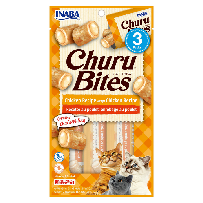 Churu Cat Treats Bites - Chicken Recipe (3 packs x 10g)