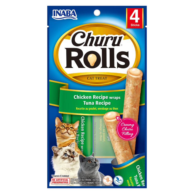 Churu Cat Treats Rolls - Chicken With Tuna Recipe (39g)