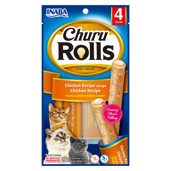 Churu Cat Treats Rolls - Chicken Wraps With Chicken Recipe (39g)