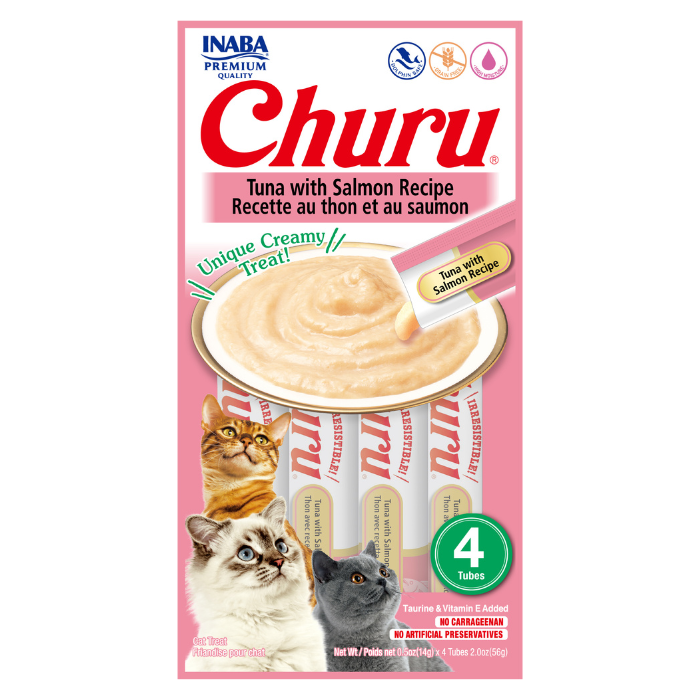 Churu Creamy Cat Treats - Tuna with Salmon (4 sticks x 14g)