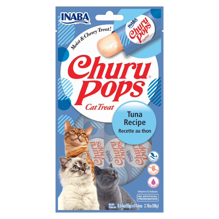 Churu Pops Cat Treats - Tuna Recipe (4 sticks x 15g)