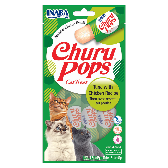 Churu Pops Cat Treats - Tuna with Chicken (4 sticks x 15g)