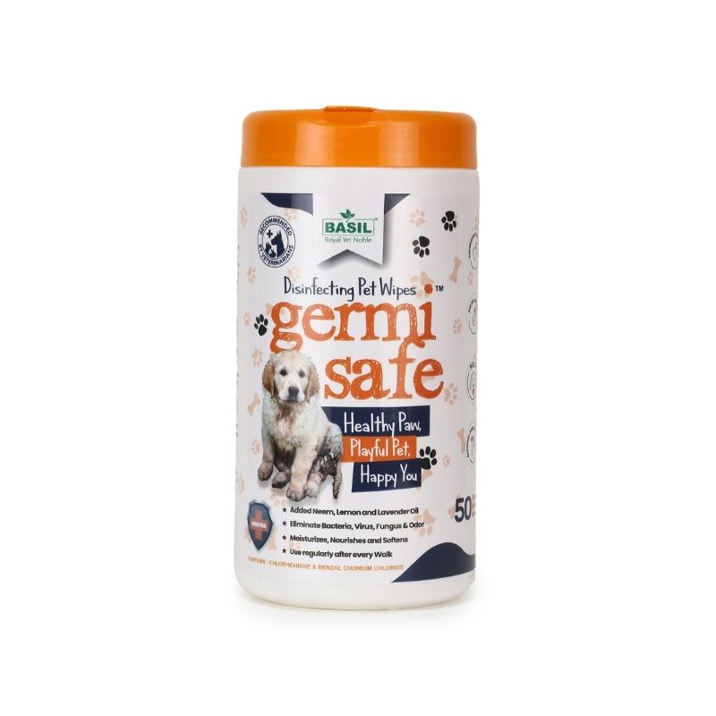 Basil GermiSafe Disinfecting Wipes for Dogs (50 Wipes)