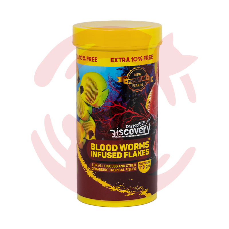 Taiyo Pluss Discovery Fish Food - Blood Worms Infused Flakes