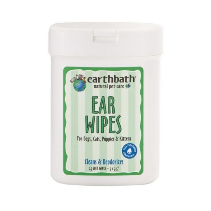 Earthbath Ear Wipes for Cats & Dogs (25pcs)