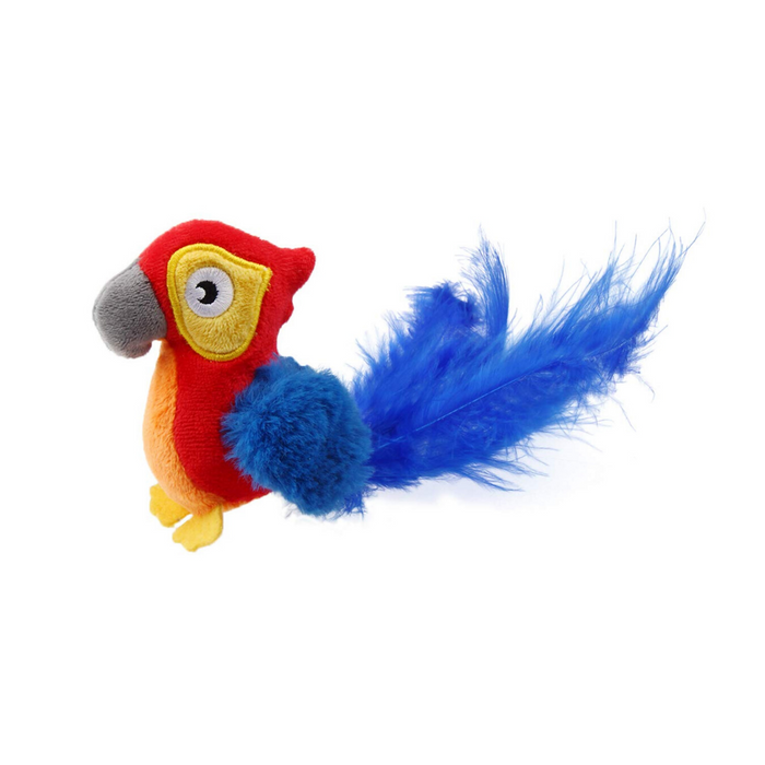 GiGwi Cat Toys - Red Parrot 'Melody Chaser' w/motion activated sound chip