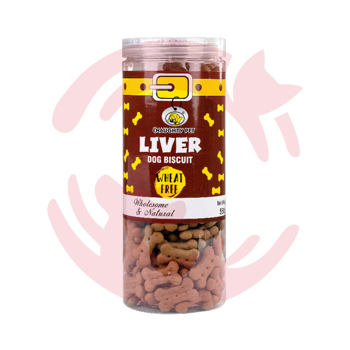 Naughty Pet Dog Treats - Chicken Liver Biscuits Jar (Non-Veg) (550g)