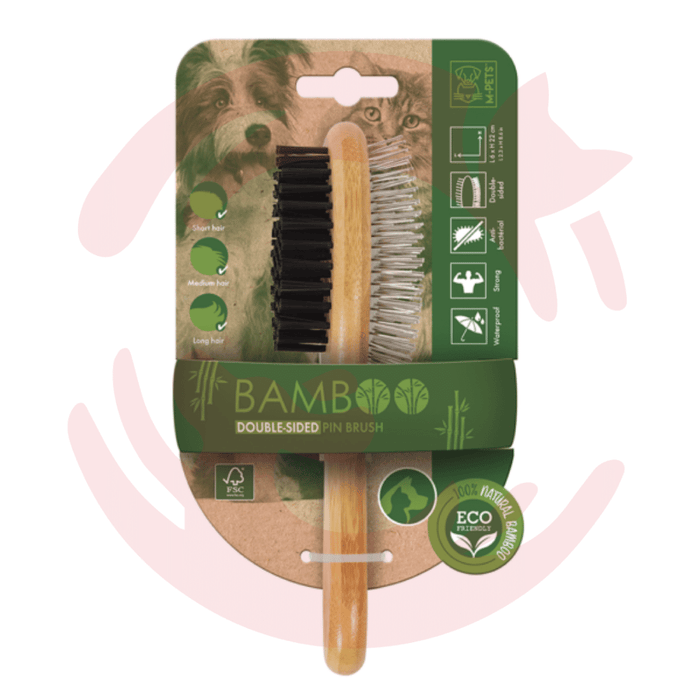 M-Pets Bamboo Double Sided Pin Brush