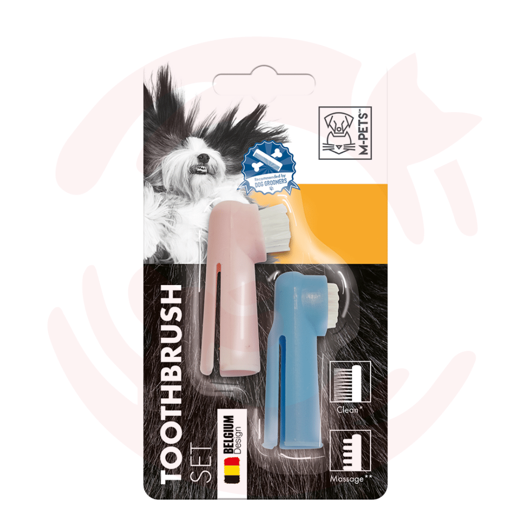 M-Pets Toothbrush Set For Cats & Dogs - 2 pcs (3 x 6cm)