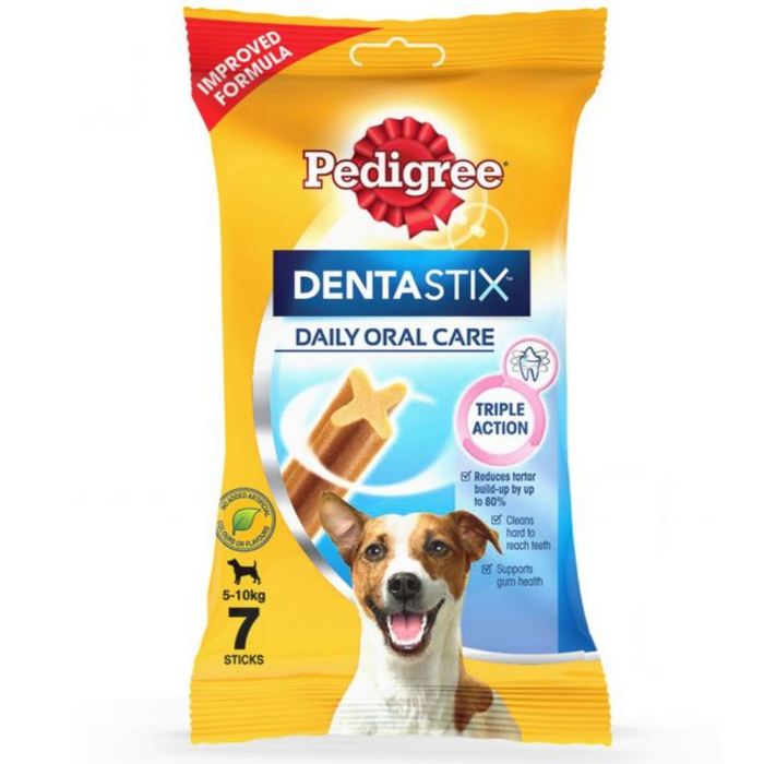 Pedigree Dentastix Dog Treat Oral Care for Adult Small Breed (5 - 10kg), (7 Sticks) 110g Weekly Pack
