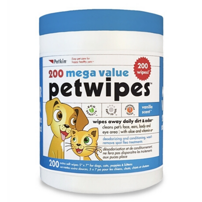 Petkin Mega Value Petwipes 200 Wipes