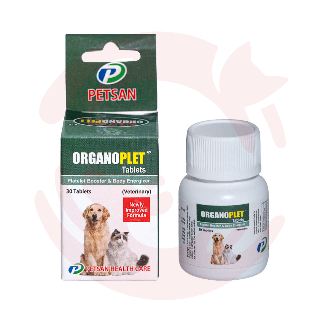 Petsan Supplements for Cats & dogs - Organoplet Platelet Booster & Body Energizer (30 Tabs)