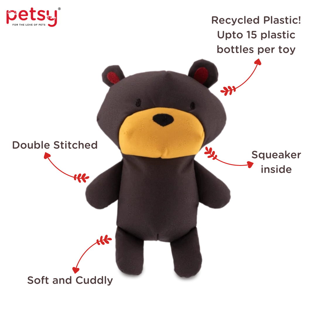 Becopets Dog Toys - Recycled Plastic Toys - Toby The Teddy