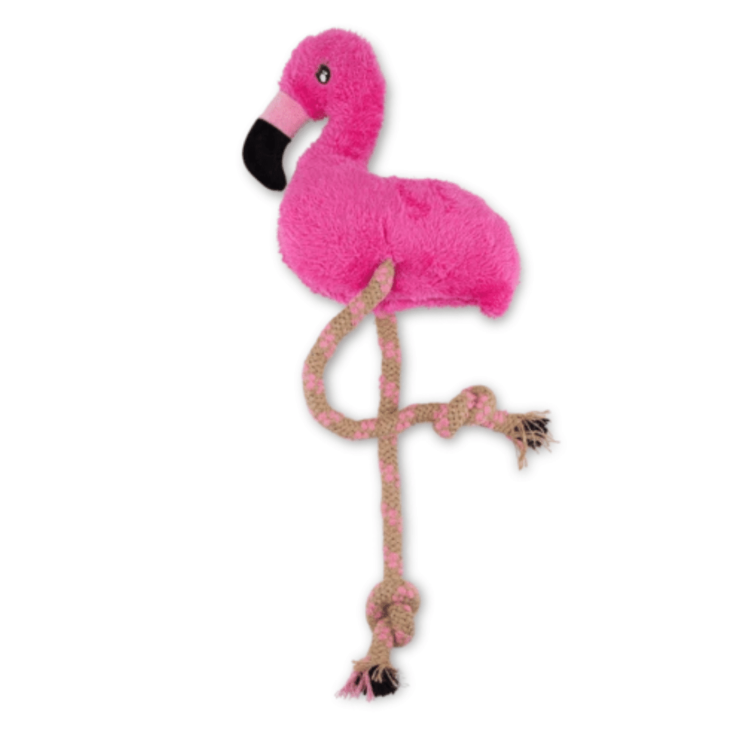 Becopets Dog Toys - Soft Hemp Rope Toys - Flamingo
