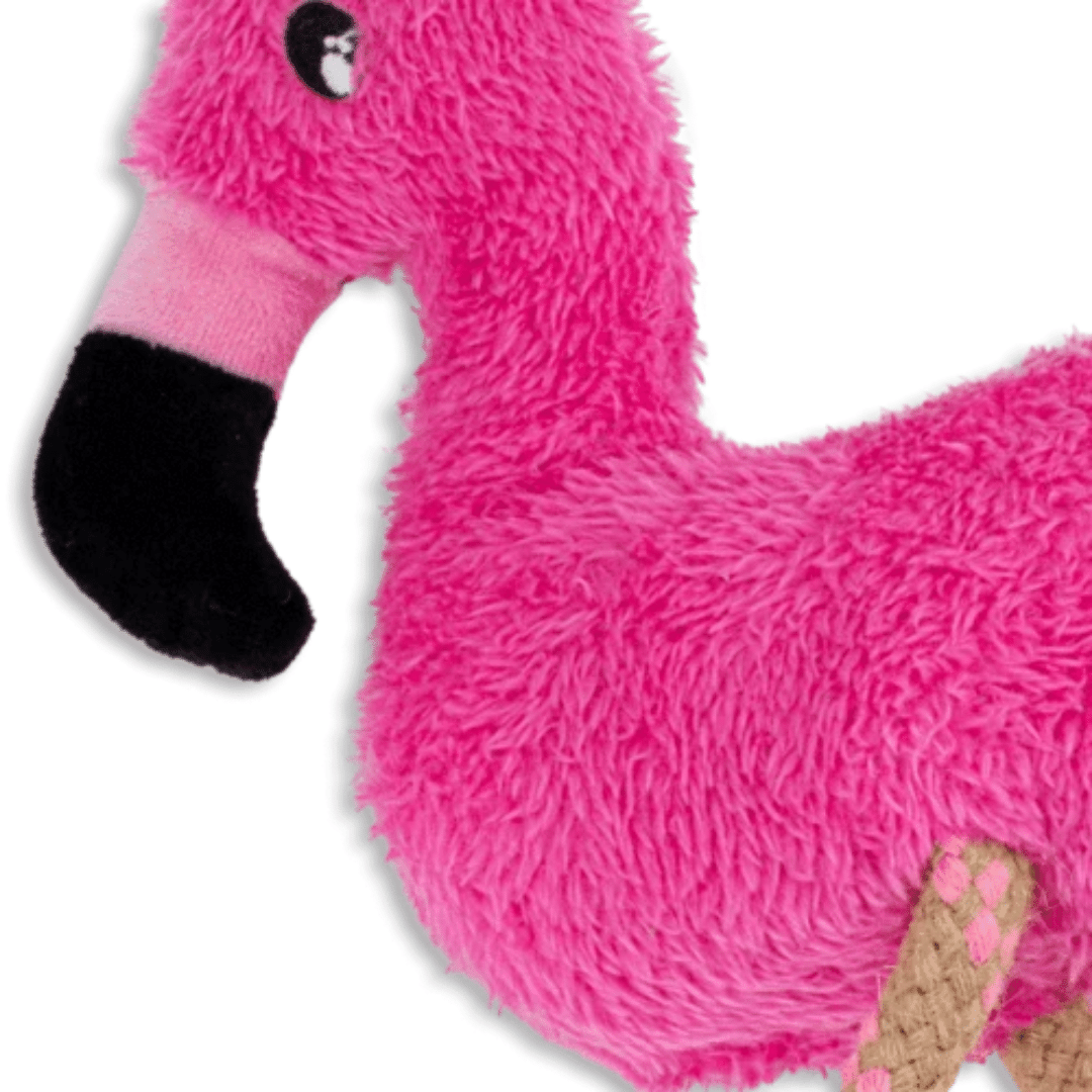 Becopets Dog Toys - Soft Hemp Rope Toys - Flamingo
