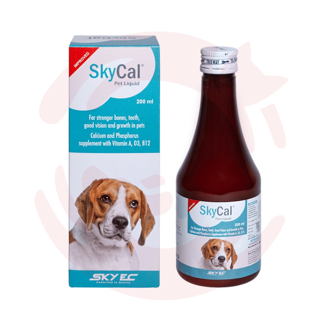 Sky EC Supplements for Cats & Dogs - Skycal Pet Syrup - Calcium & Vitamin Syrup (200ml)
