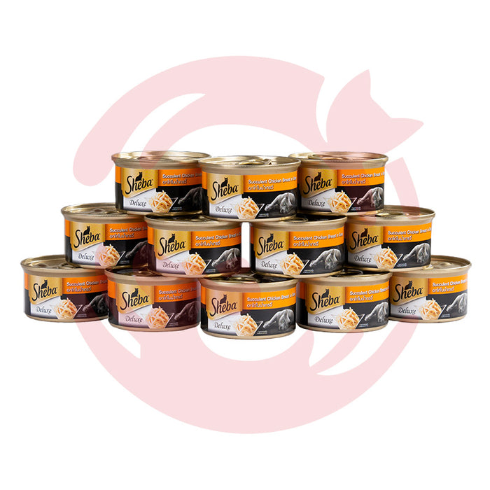Sheba Wet Cat Food - Chicken in Gravy Can -Pack of 12 (85g x 12 cans)