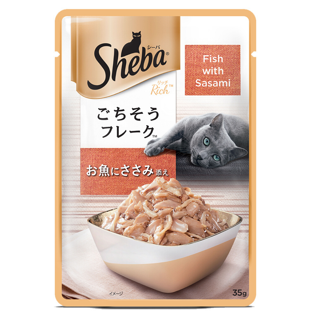 Sheba Wet Cat Food - Fish with Sasami (35g x 12 Pouches)